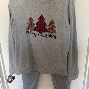 Gray Christmas Tree Kids Pajamas
